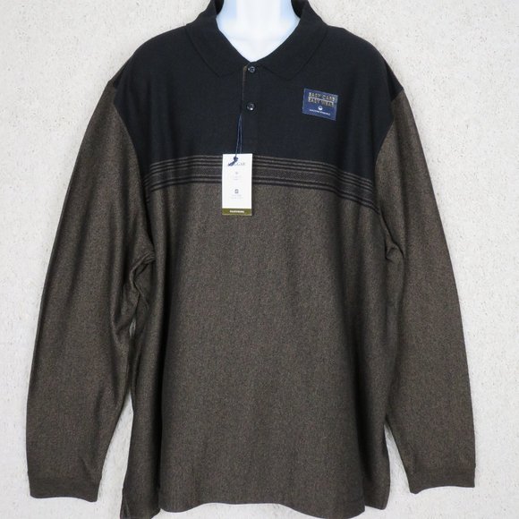 Haggar* Men's Long Sleeve 1/4 Button Pullover Sweater~ Size 4XB (Copper‎ Black) - Picture 2 of 11